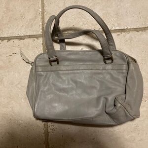 Vintage Ronay Light Gray Genuine Leather Purse Satchel Bag